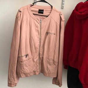 Pink leather jacket
